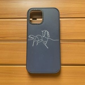 iPhone 12 Navy Blue Horse Case